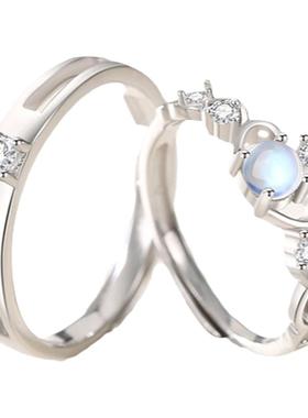 对戒情侣戒指纯银小众设计礼物