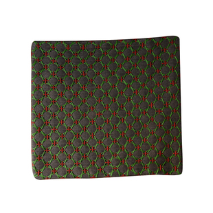 原创 柿染手工刺子绣小茶席 置物垫 隔热茶垫桌垫中式复古小茶席