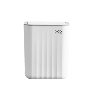 bdo波浪纹按压式桌面垃圾桶小号迷你带盖创意办公室客厅茶几卧室