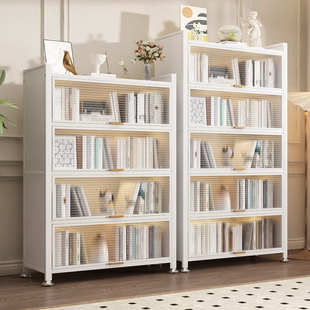 钢制书柜带柜门书架落地置物架一体靠墙可移动客厅书房防尘储物柜