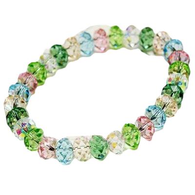 厂家直销  小清新甜美风 超仙高颜值8mm时尚彩色水晶手链 满包邮