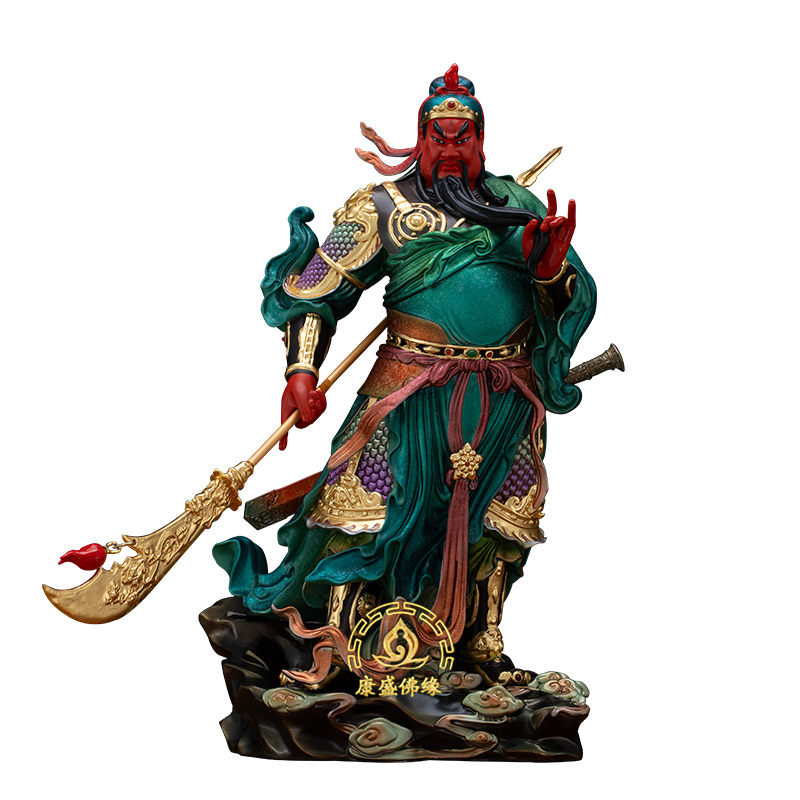 黄铜武财神关公神像家用招财摆件