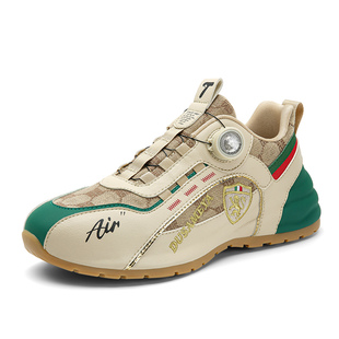 杜莎米娅春秋透气大牌轻奢百搭包底鞋增高情侣鞋旋转纽扣休闲鞋男