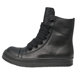 ro新款高帮鞋男增高厚度粗宽鞋带板鞋女运动休闲暗黑潮鞋系带短靴