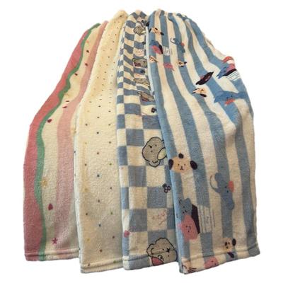 毛绒绒新款暖暖裤秋冬季天珊瑚绒睡裤女加绒薄款法兰绒家居长裤子