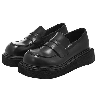 VITTORIO VENTURA薇薇燃 牛皮轻厚底单鞋乐福鞋