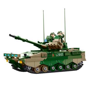 沃马积木中国军事重装合成旅系列车载加榴炮模型装甲战车拼装玩具