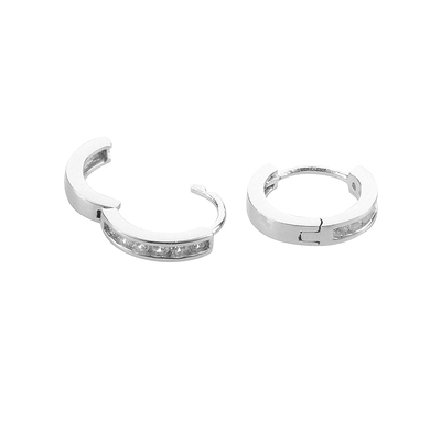 TWOLEAVES925纯银单排镶钻耳环