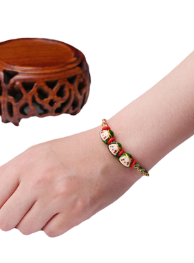 端午节五彩绳粽子珐琅手链