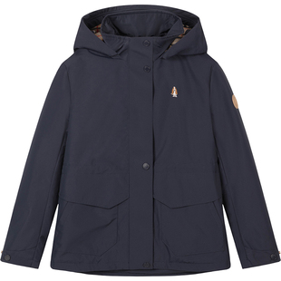 暇步士童装女童三防厚风衣25秋冬新品中大童休闲儿童连帽加绒外套