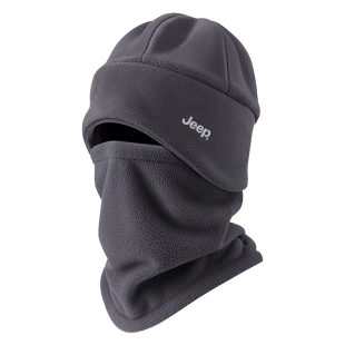 jeep吉普帽子男款冬季保暖套装手套防寒风围脖面罩加厚骑行套头帽