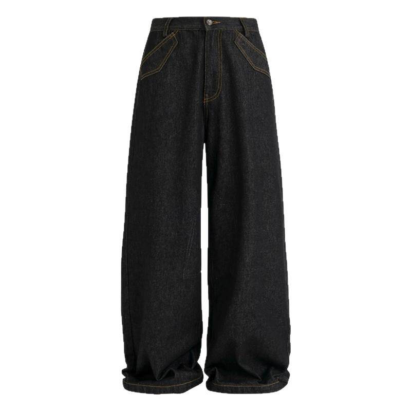 POH RAW DENIMS  蝴蝶袋绣 头层牛皮牌 直筒宽松 明线原牛 牛仔裤