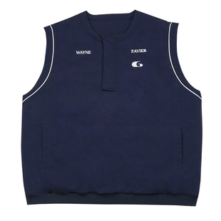 韦恩泽维尔简约休闲棉服马甲男大码加肥加大秋冬外搭无袖棉衣8052