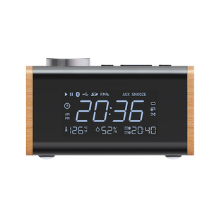 loci H100蓝牙收音机可插卡U盘播放酒店床头音乐闹钟定时开插电款