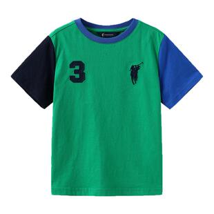 POLOWALK童装 男童短袖T恤圆领纯棉儿童洋气2025夏装新款上衣休闲