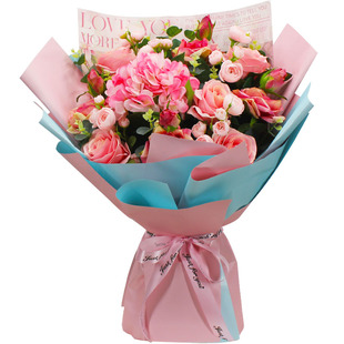 玫瑰仿真花束成品大束手捧花永生颁奖舞台献花交车假花拍照教师节