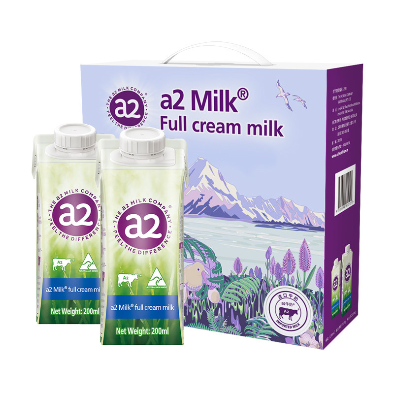 a2全脂纯牛奶200ml*12盒