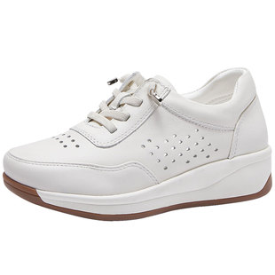 牛筋防滑妈妈鞋真皮皮鞋软底中老年舒适女鞋厚底健步旅游休闲鞋女