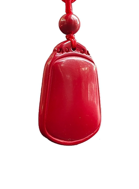 丹砂世家无事牌吊坠高含量真朱砂