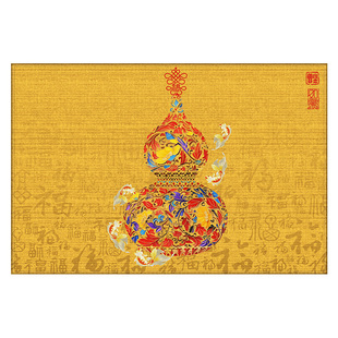 入户门垫子福禄进门门口地毯新中式金色葫芦玄关室外地垫进门脚垫