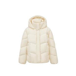 绫致ONLY2025冬季新款90白鸭绒立领连帽双开拉链羽绒服女