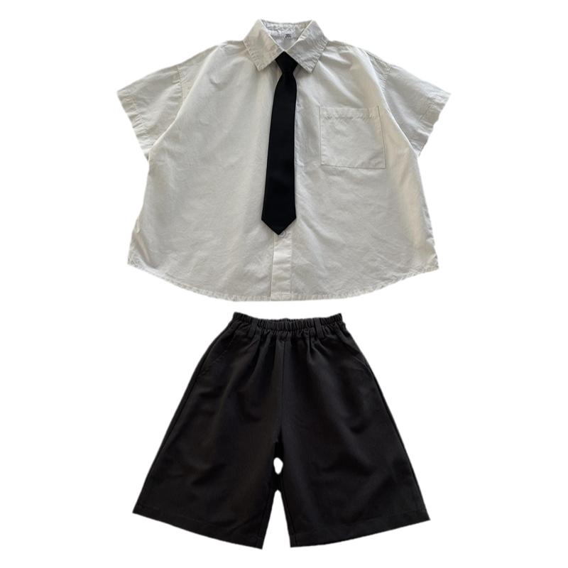儿童衬衫领带套装夏礼服