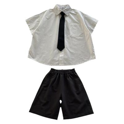 儿童衬衫领带套装夏礼服