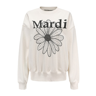 MardiMercredi经典小雏菊圆领印花休闲卫衣男女宽松上衣可露丽风