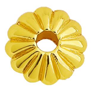 18K包金保色瓜纹飞碟隔珠8mm扁南瓜圆串珠编绳材料diy隔片配饰品