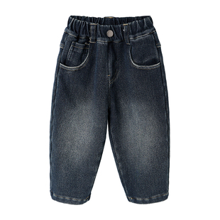 女童冬季加绒牛仔裤2025新款儿童深秋冬装加厚一体绒洋气女孩裤子