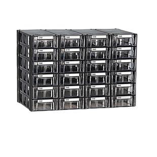 腾正跃五金零件盒电子元件收纳整理盒螺丝分格工具盒黑色塑料盒子