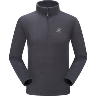 探拓秋冬季立领套头厚实保暖抓绒衣男女士款运动登山户外休闲外套