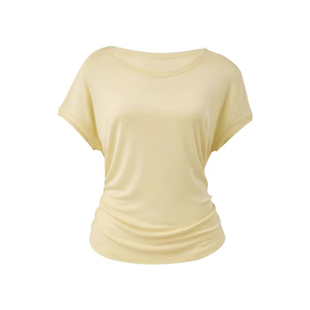 岚纹瑜伽服女短袖宽松防晒运动上衣健身服速干跑步训练罩衫夏季薄