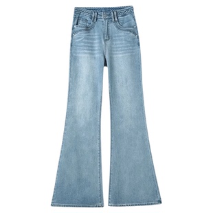 阔腿牛仔裤女2026年新款夏季爆款高腰梨型显瘦宽松秋季浅色直筒裤