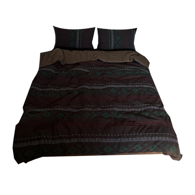 中古高级深棕全棉色织提花四件套