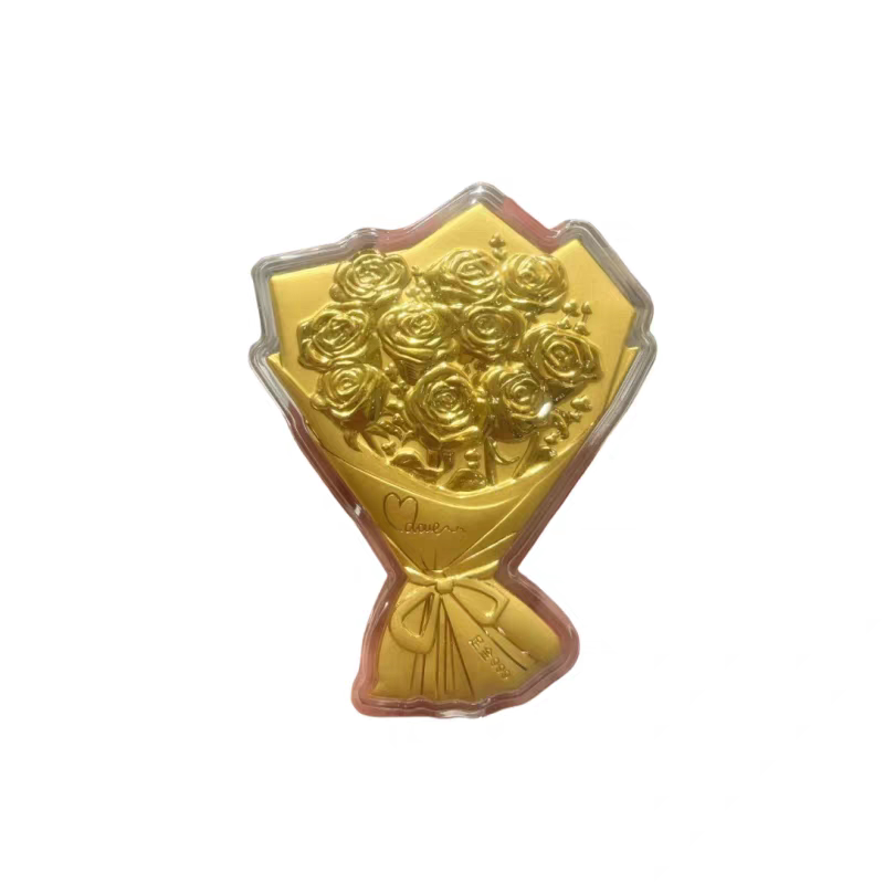 水贝黄金玫瑰花金片足金生日快乐新婚小金条情人节结婚送闺蜜礼物
