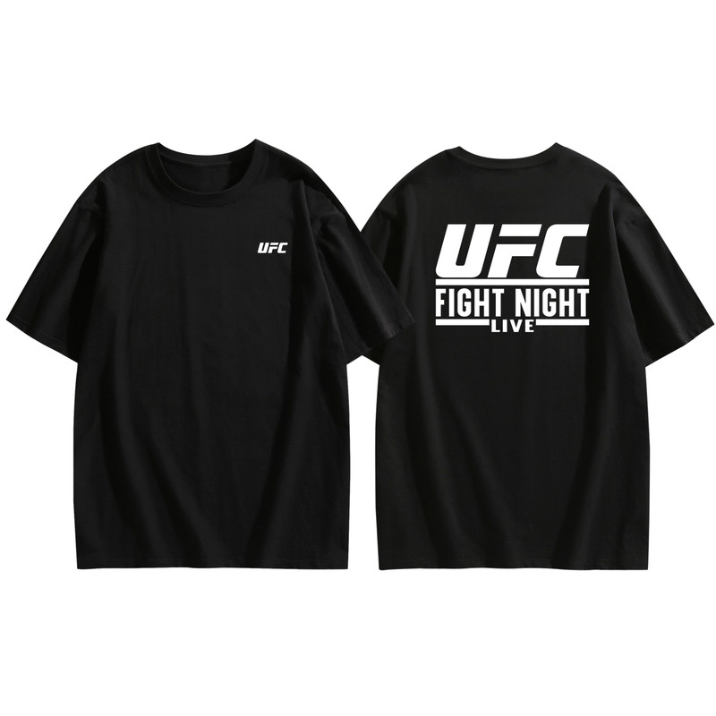 MMA综合格斗UFC训练短袖宽松夏季散打拳击T恤男士大码纯棉体恤杉
