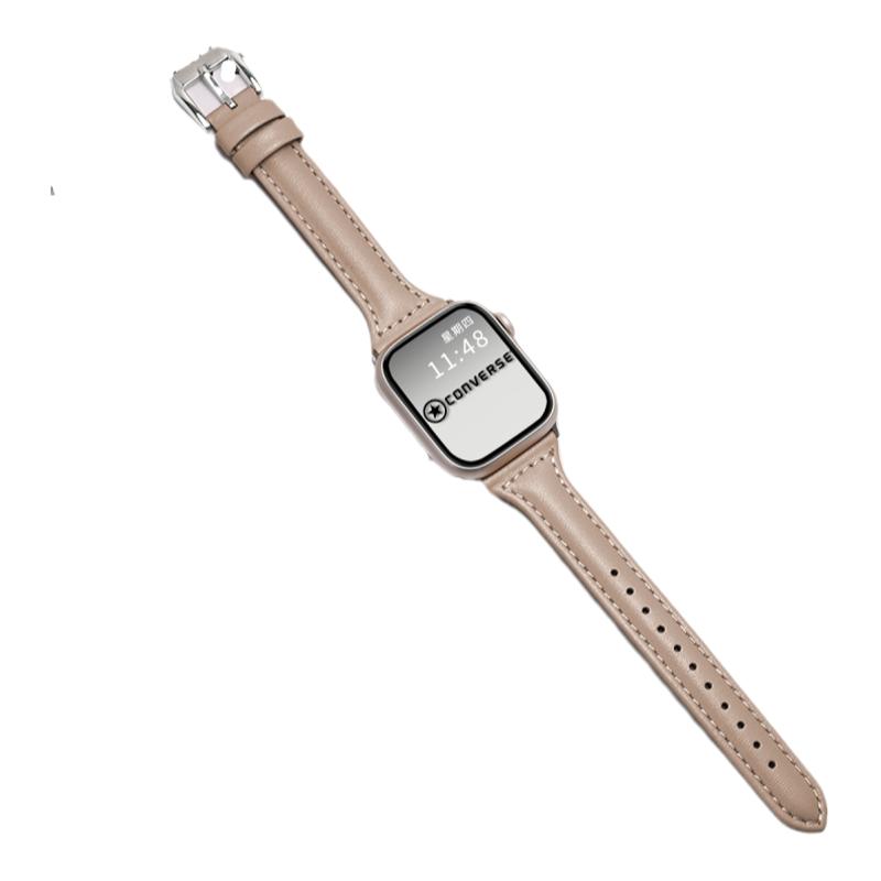 适用iWatch真皮细款皮表带春夏