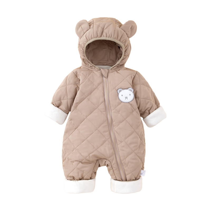 婴幼儿冬季加绒衣服男女宝宝薄棉连身衣/爬服/哈衣