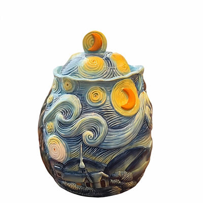 复古梵高星空陶瓷储物罐