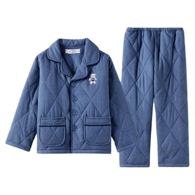 美标男女孩可爱保暖夹棉睡衣冬季