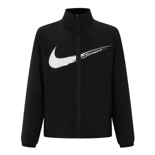 NIKE耐克外套男春秋新款大勾跑步上衣梭织立领运动夹克HV0395-010