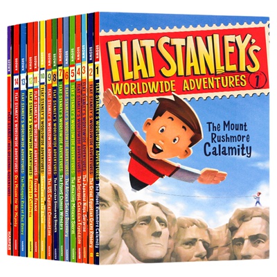 纸片人扁平斯坦利大冒险15册全套 英文原版小说 Flat Stanley's Worldwide Adventures 儿童章节桥梁书 扁平男孩课外阅读英语读物
