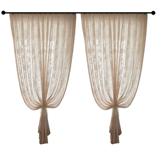 法式窗帘纱帘2025新款客厅飘窗透光不透人卧室高级感阳台防晒遮光