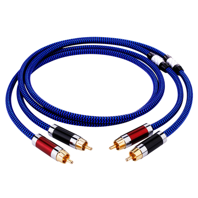 发烧信号线6N单晶铜HiFi双莲花头2rca音频线二对二音响功放连接线