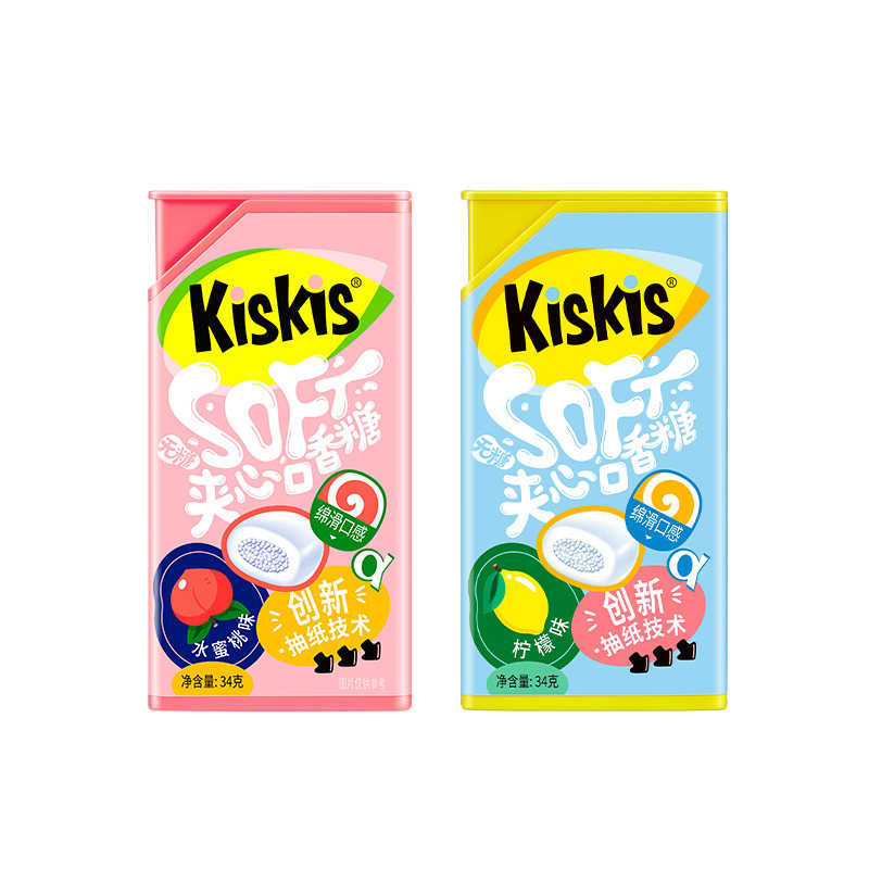 盒装kiskis酷滋无糖口香糖