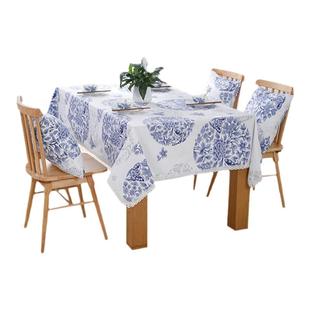 加厚棉帆布新中式长桌布台布茶几布书桌餐桌布田园风沙发盖布