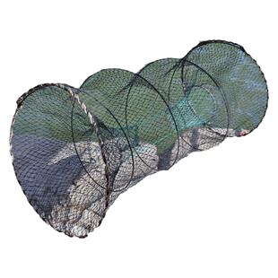 捕鱼花篮自动折叠圆形弹簧两头通鱼笼黑鱼笼鲫鱼笼甲鱼笼鳖笼渔网