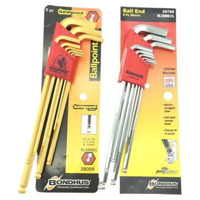 美国波顿镀金色加长球头内六角扳手38046 99特长圆头扳手39746 99