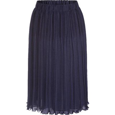 名师路雪纺松紧腰垂感百褶半身裙